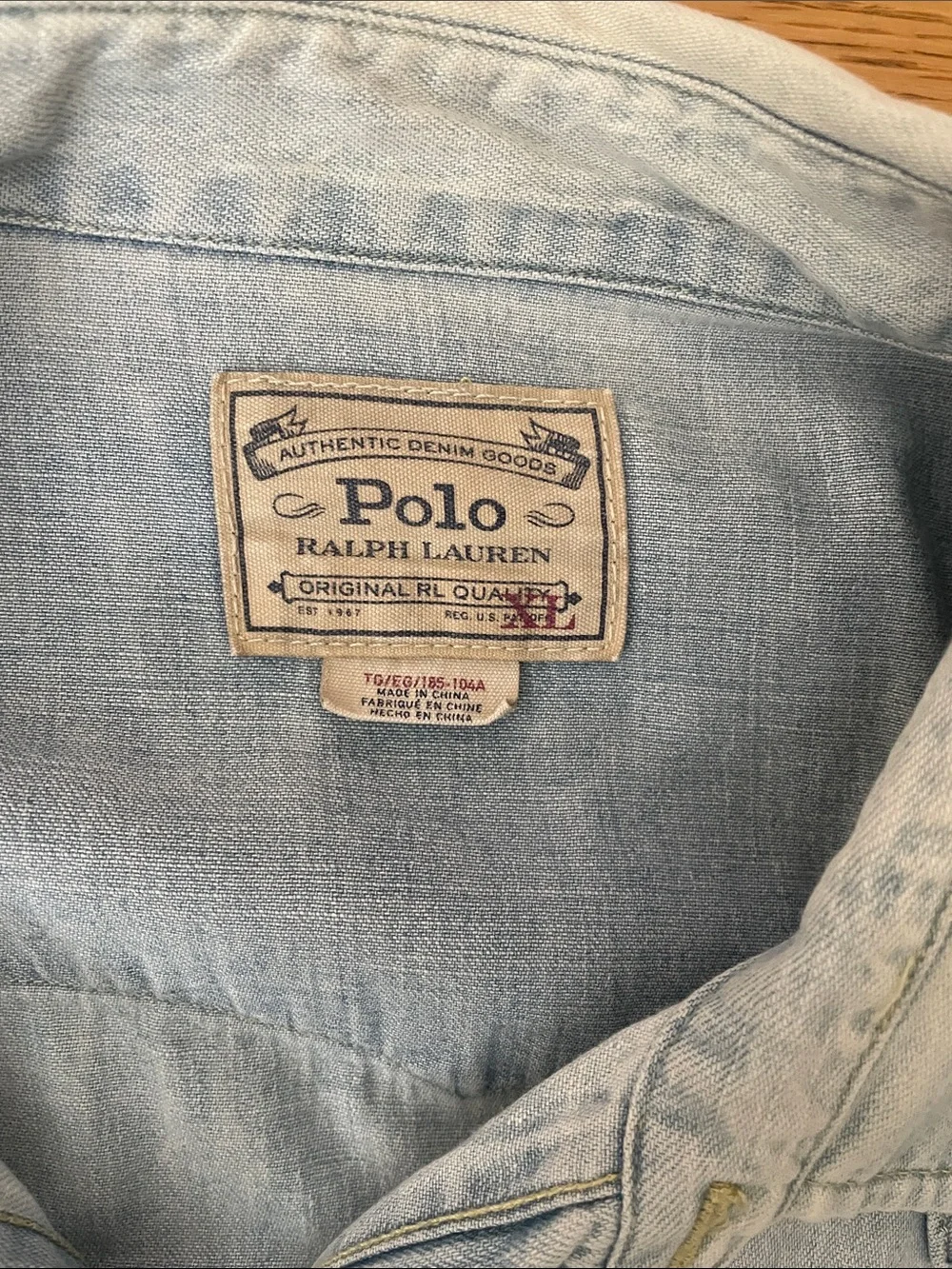 Polo by Ralph Lauren Light Blue Denim Western Shirt